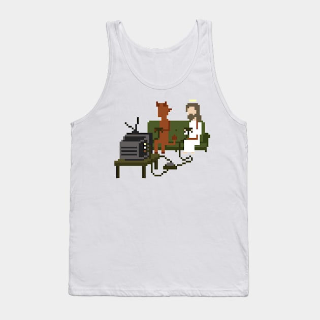 Jesus And Devil Playing Video Games Pixel Art Classic Tank Top by industriallhotsee